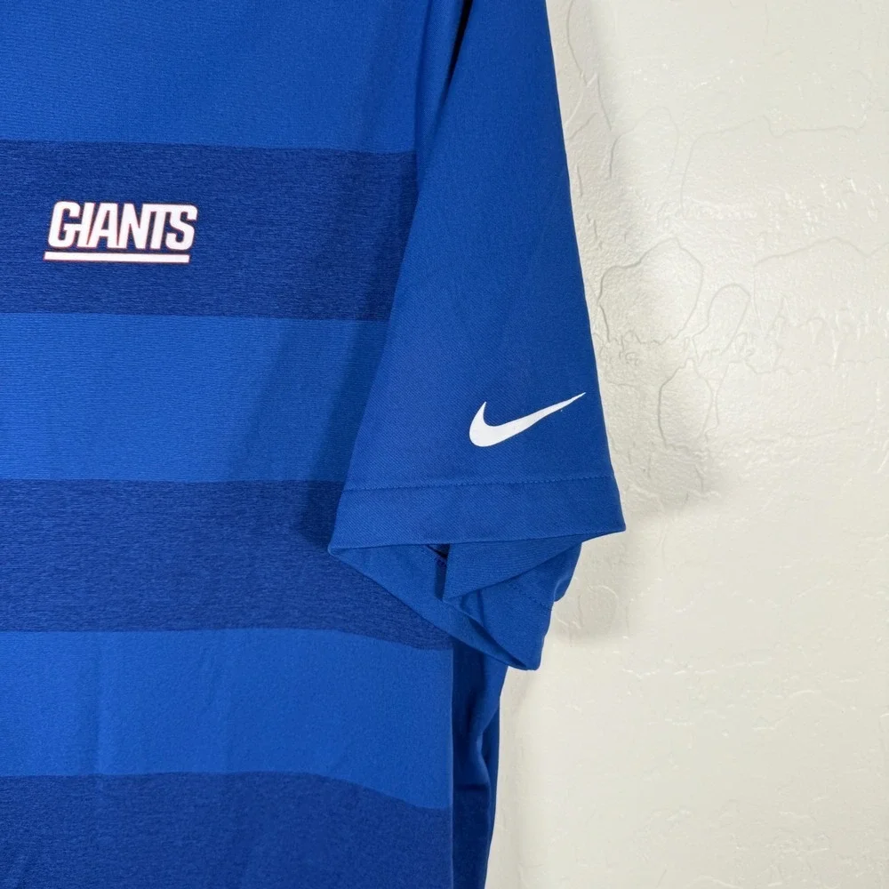 New York Giants Polo Shirt Mens 2XL Blue Team Issued NFL‎ Football Nike Dri Fit